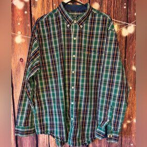 Izod Men's Multicolor Plaid Button Down Shirt 100% Cotton